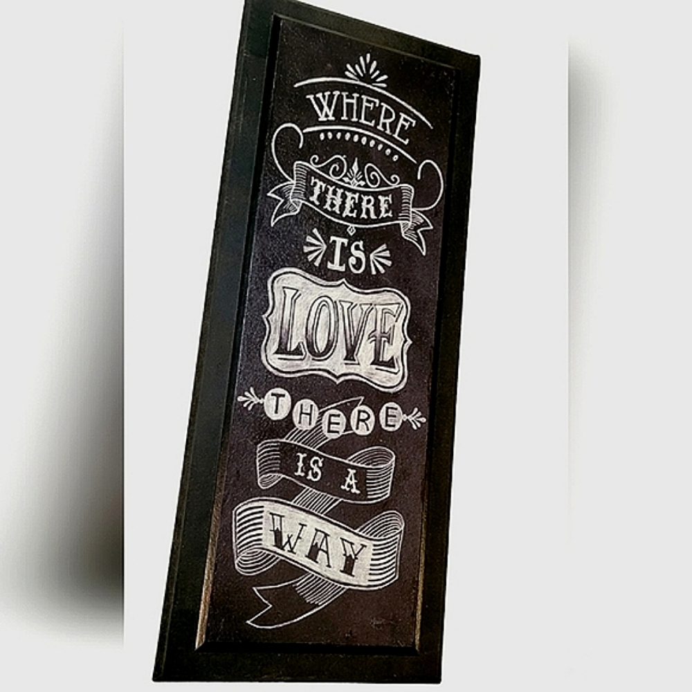 EUC Wood Where There Is Love Sign Decor Rustic